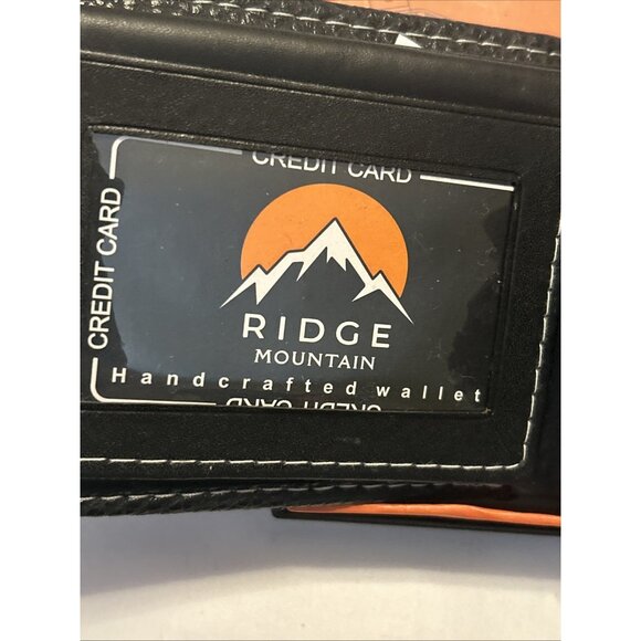 Western Mens Bifold Wallet Black Genuine Leather Longhorn Horeshoe Concho Cowboy - Picture 5 of 12